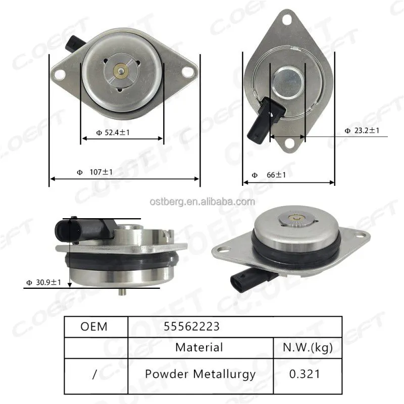 For Buick New Automatic Center Screw Engine Timing Oil Control Valve 06L109257F New Engine Timing Oil Control Valve Camshaft Adjuster Control Valve 55562223