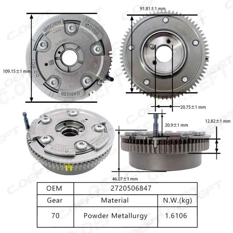 For Mercedes-Benz 272 VVT Timing Gear Camshaft Adjuster (Exhaust) A2720506847