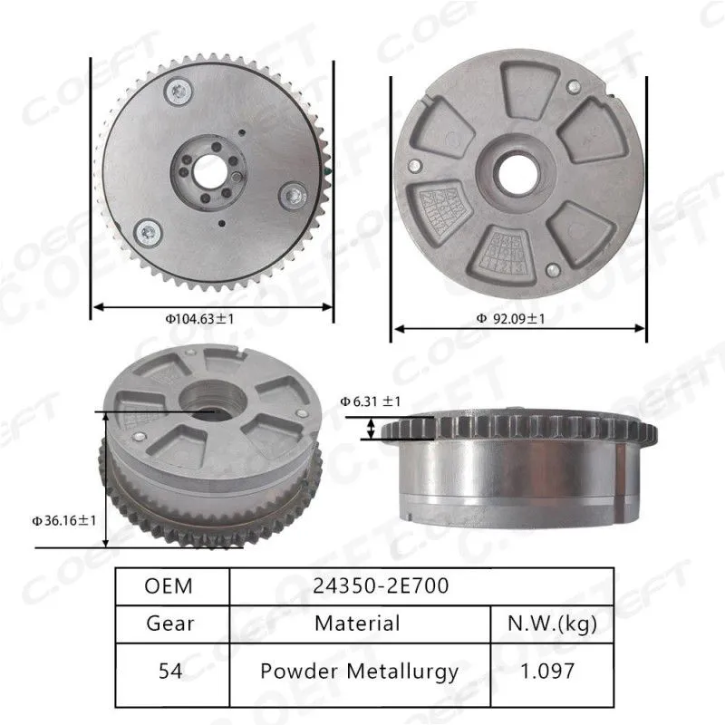 For Hyundai and Kia Camshaft Adjuster Timing Gear 24350-2E700