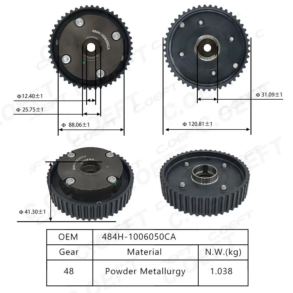 New Auto Parts Variable Valve Timing Sprocket Variable Valve Timing Gear Camshaft Phaser 484H1006050CA for Chery