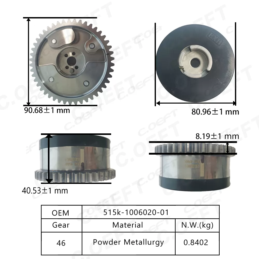 New High Quality Camshaft Position Actuator Engine Timing Camshaft Sprocket 515k-1006020-01 for Baic Six Countries