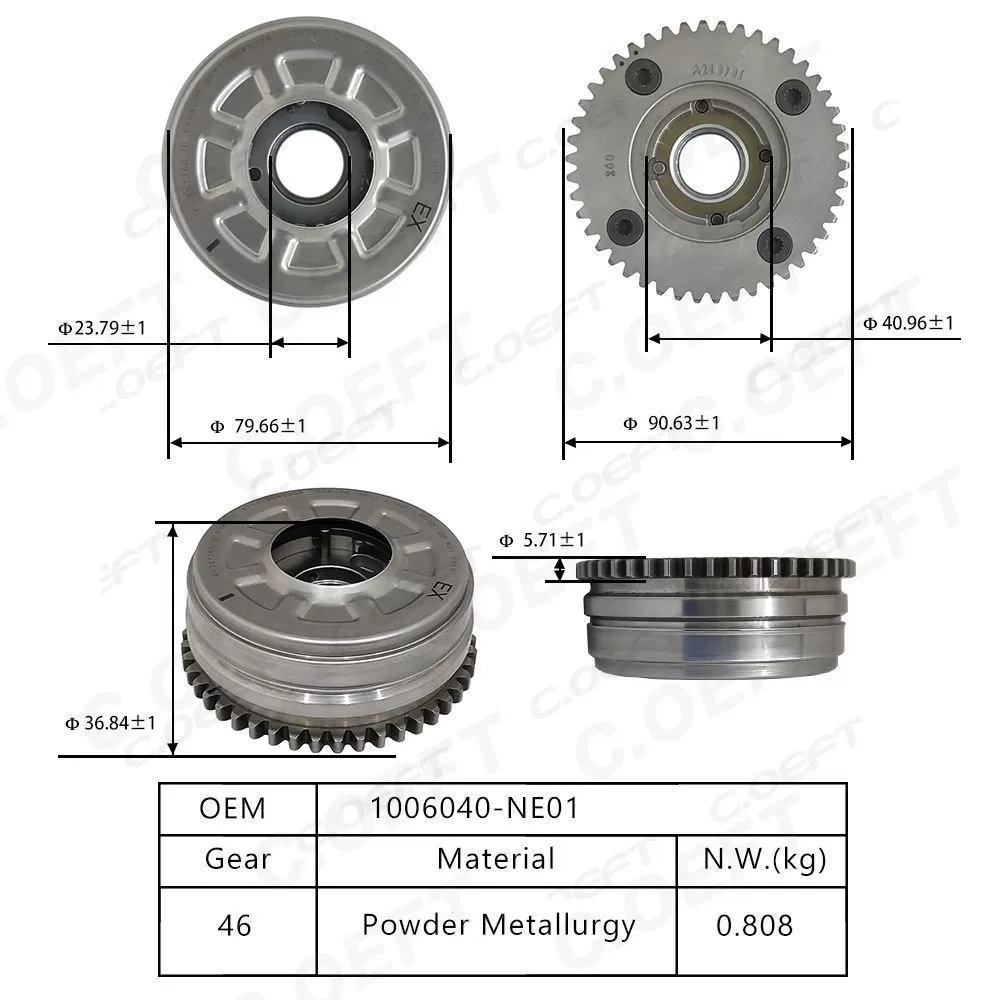 New Factory Wholesale Camshaft Phaser Variable Valve Timing Gear 1006040-NE01 for Changan Blue Whale 1.5T