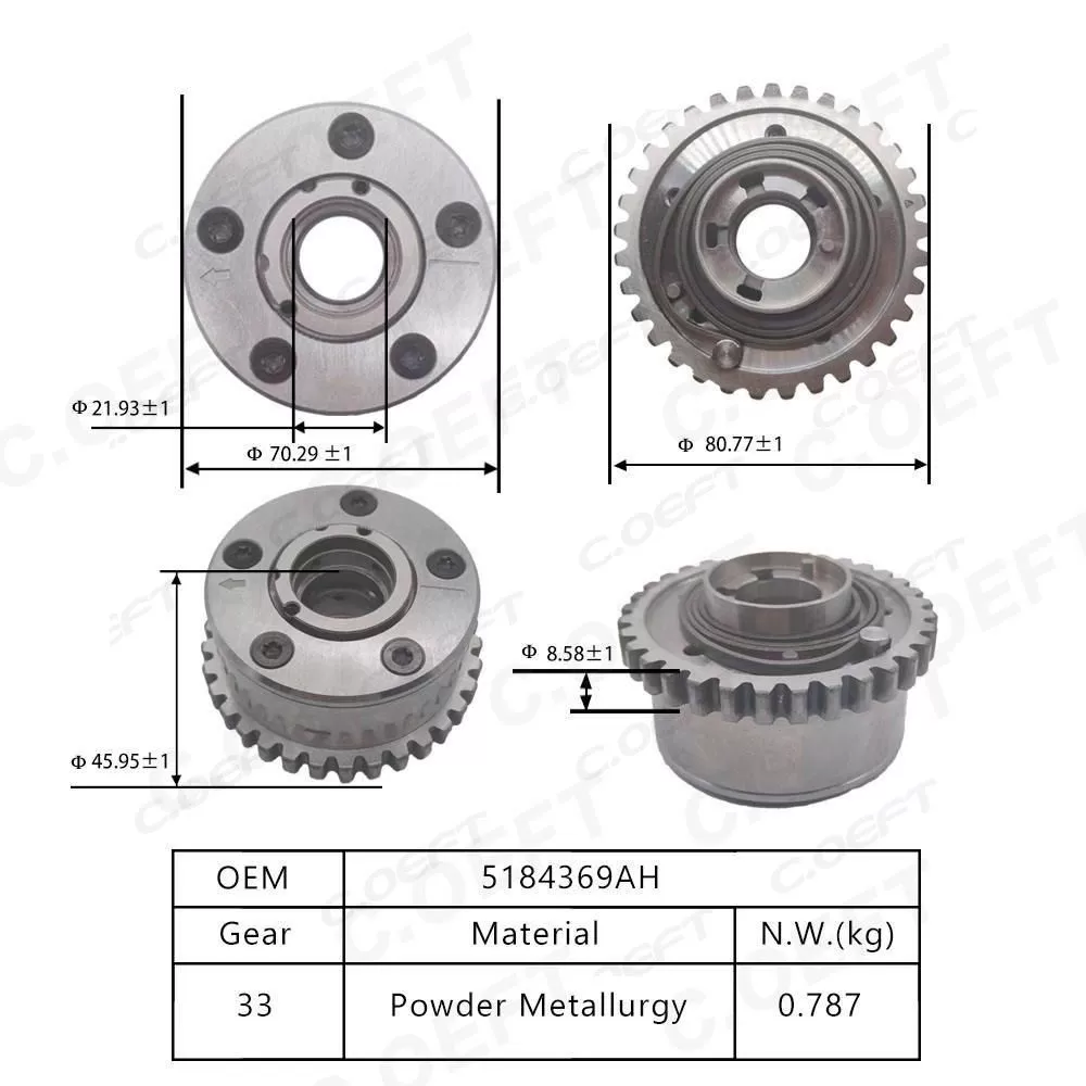 for Chrysler Camshaft Adjustment Unit 5184369AH