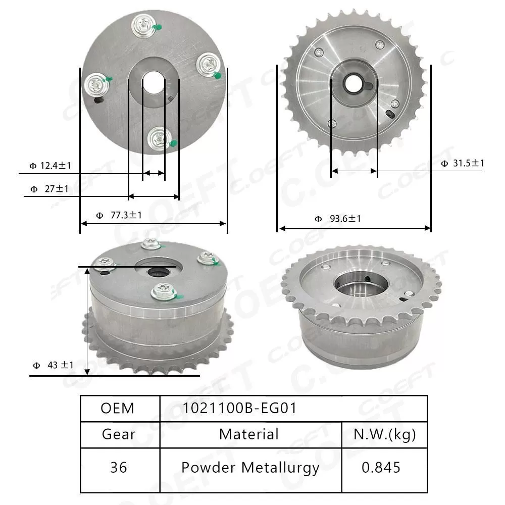 Automatic Camshaft Adjuster Actuator for Great Wall 4G15 New Camshaft Phaser 1021100B-EG01 Engine Parts