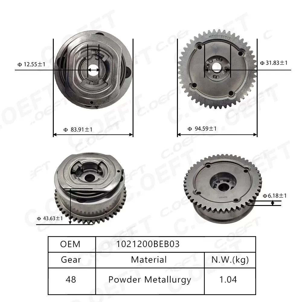 New Automatic Camshaft Dephaser Pulley Camshaft Phaser Timing Gear 1021200BEB03 for Great Wall 4G15