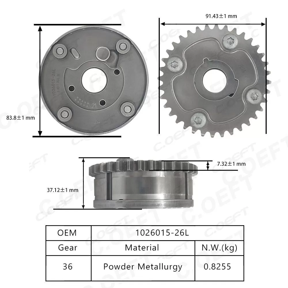 New Auto Parts Cam Gear Pulley Engine Timing Camshaft Sprocket 1026015-26L for Junpai A70 Senya