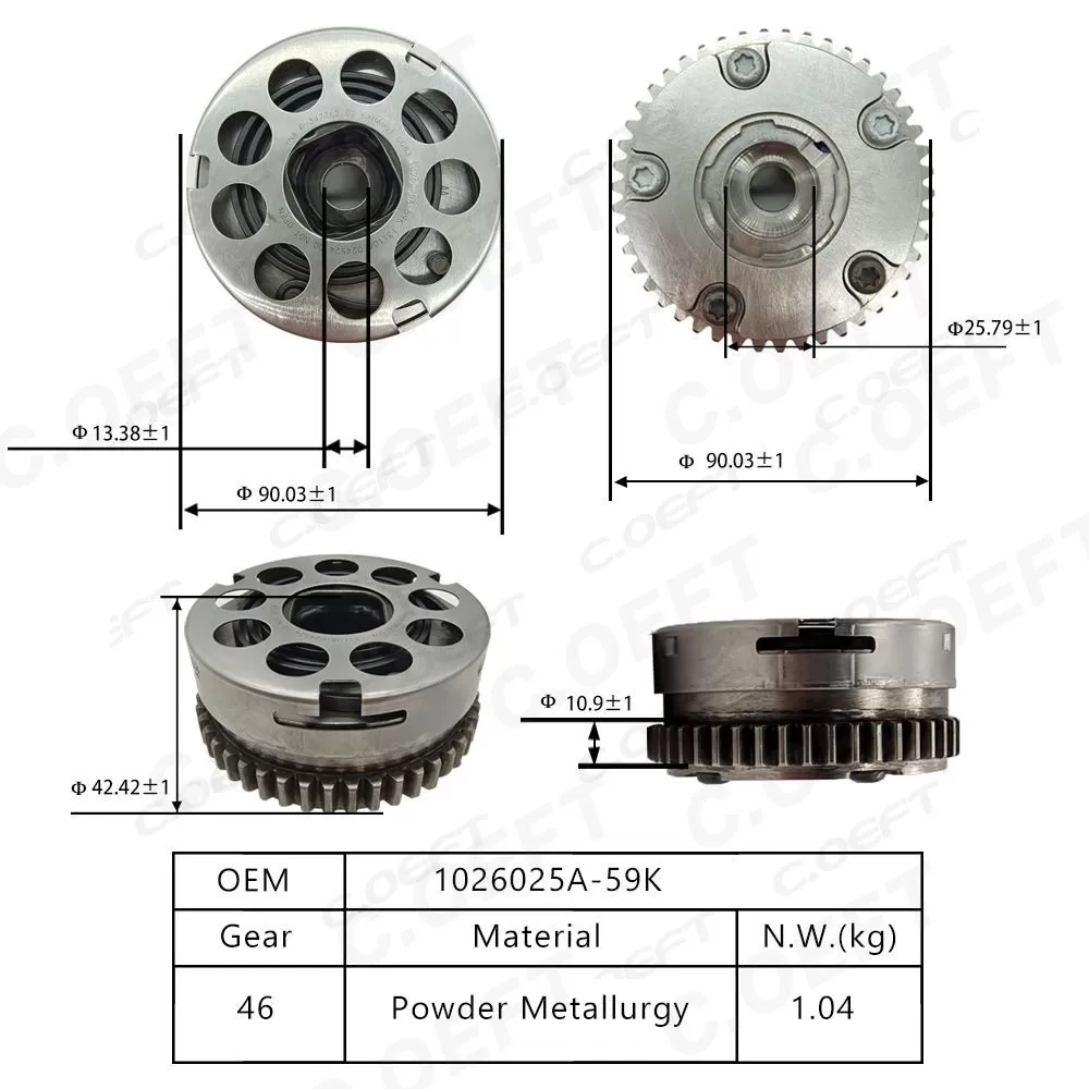 New Automatic Camshaft Adjuster Camshaft Position Actuator Camshaft Phaser 1026025A59K for Red Flags