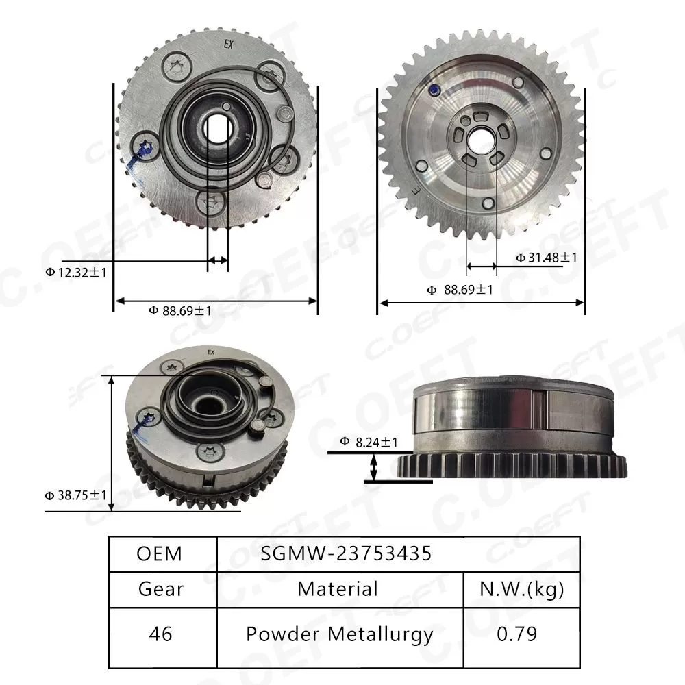 New Automatic Engine Timing Camshaft Sprocket Camshaft Position Actuator Camshaft Actuator 23753435 for Wuling N15 Engine