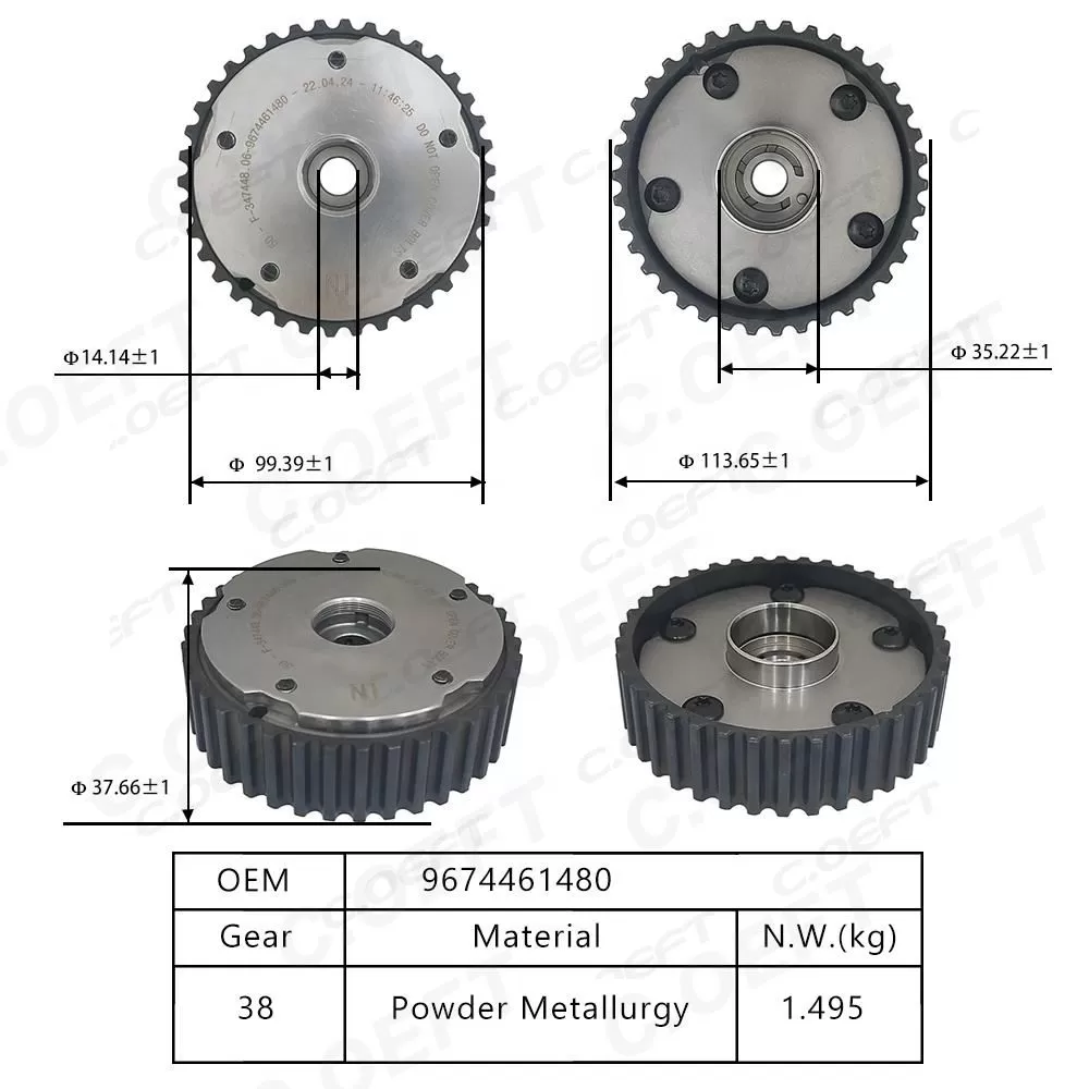 New Automatic Actuator Engine Timing Camshaft Phaser Actuator 9674461480 for Peugeot Citroen