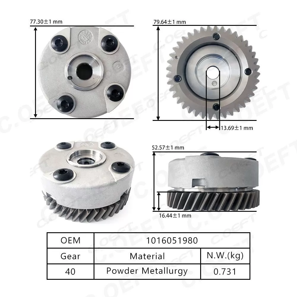 Automatic Camshaft Actuator Cam Gear Pulley 1016051980 Camshaft Dephaser Pulley for Geely 479QN Engine Parts