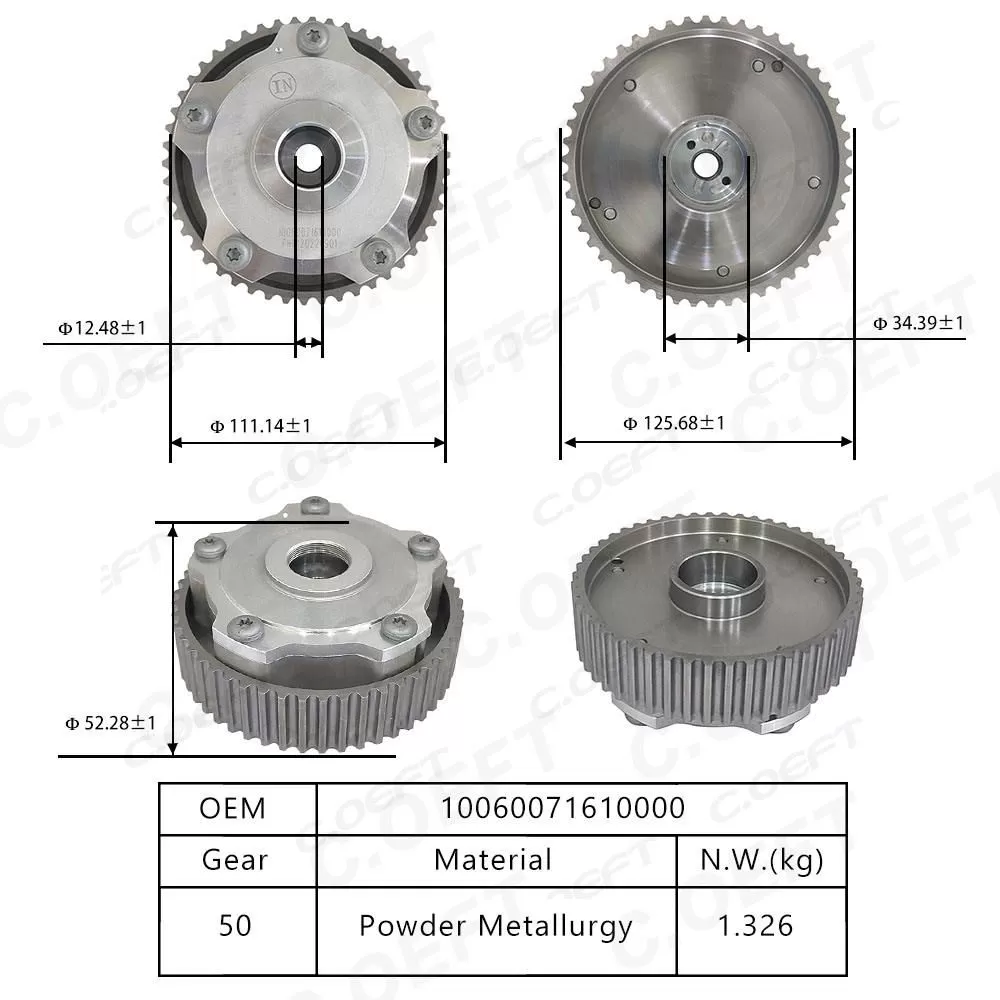 New Auto Parts Variable Valve Timing Sprocket 10060071610000 Camshaft Position Actuator for Trumpchi 1.6 Made of Steel