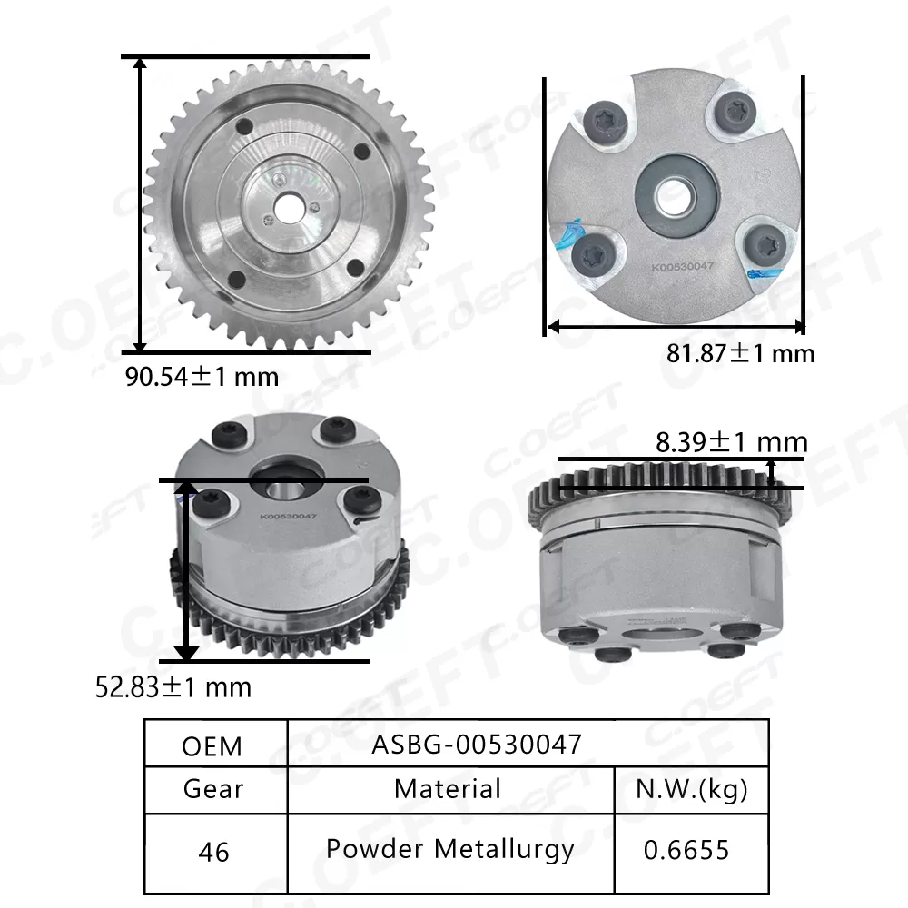New Automatic Camshaft Adjuster Camshaft Position Actuator Variable Valve Timing Gear ASBG-00530047 for Beiqi Saab