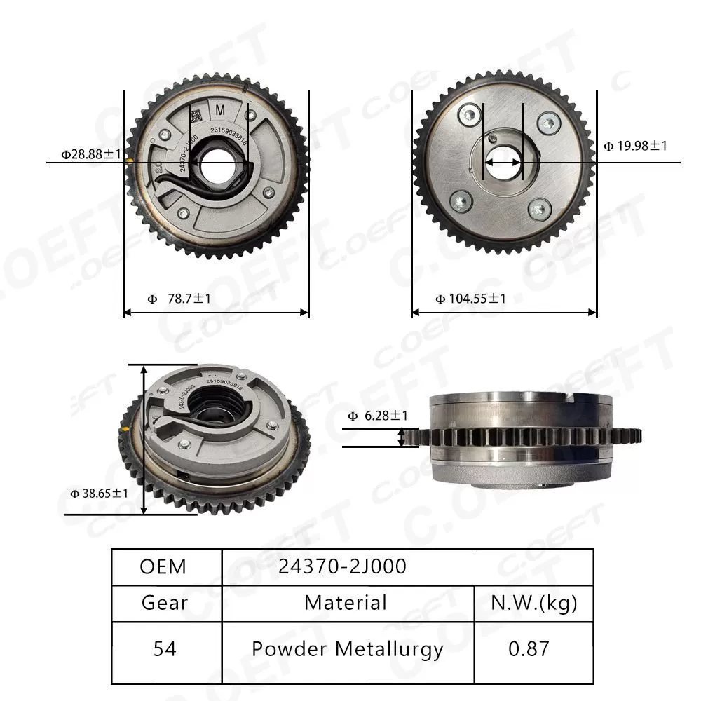 For Hyundai IX35 (after 2020) G4NJ 2.0 VVT Timing Gear  (exhaust) 24370-2J000