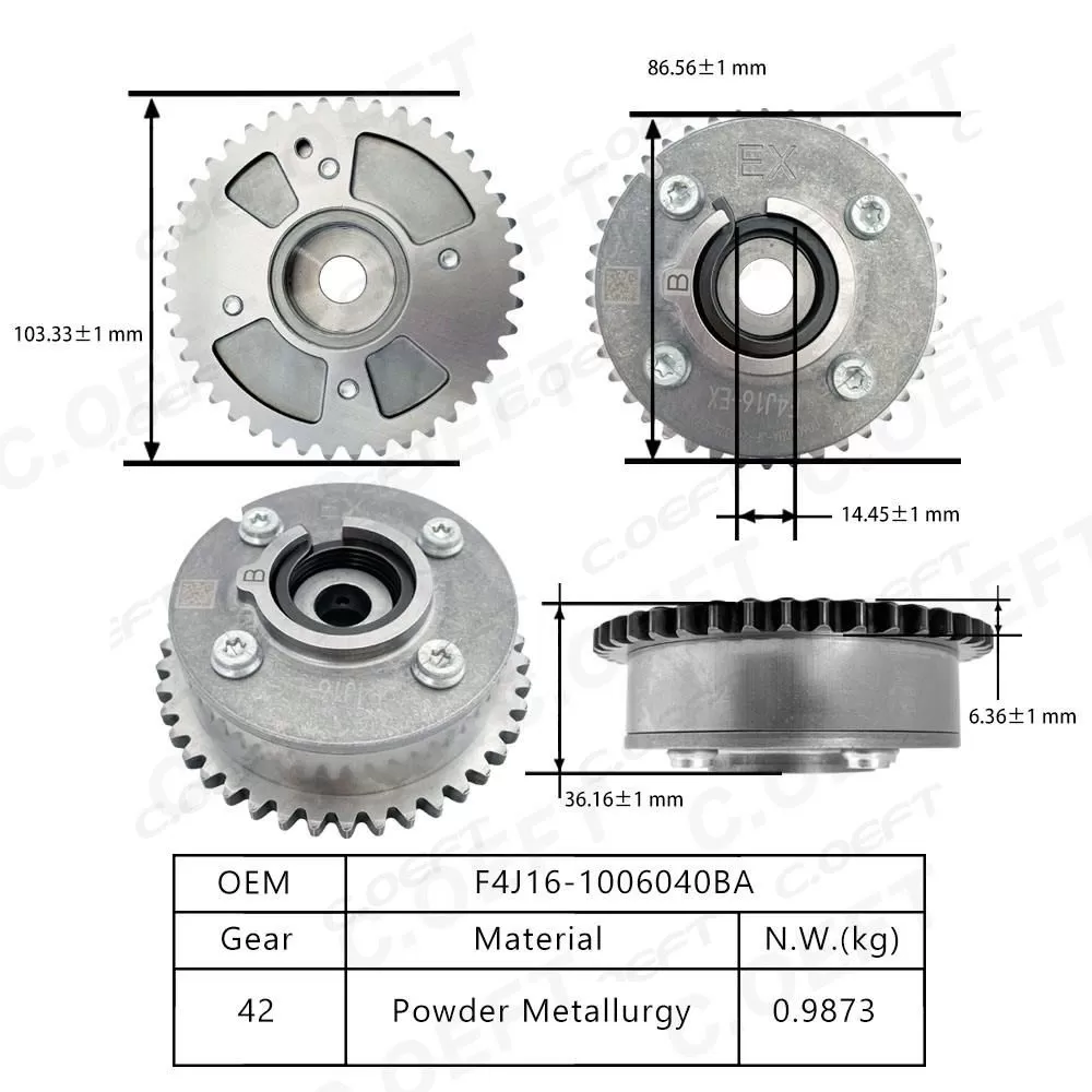 Original High Quality VVT Timing Gear Camshaft Adjuster (exhaust) F4J16-1006040BA for Chery 4J16