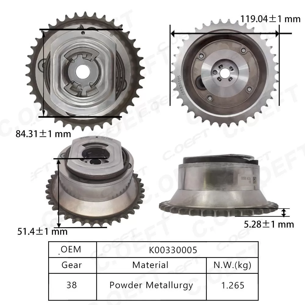 New Factory Wholesale Engine Camshaft Pulley Variable Valve Timing Gear Variable Valve Timing Sprocket K00330005 for BAIC BJ40