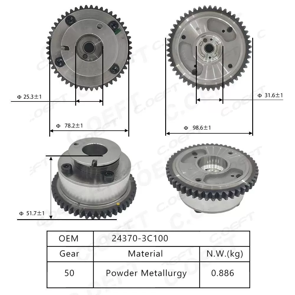 For Hyundai  G6DA 3.8 G6DB 3.3 Adjustable Timing Gear 24370-3C100