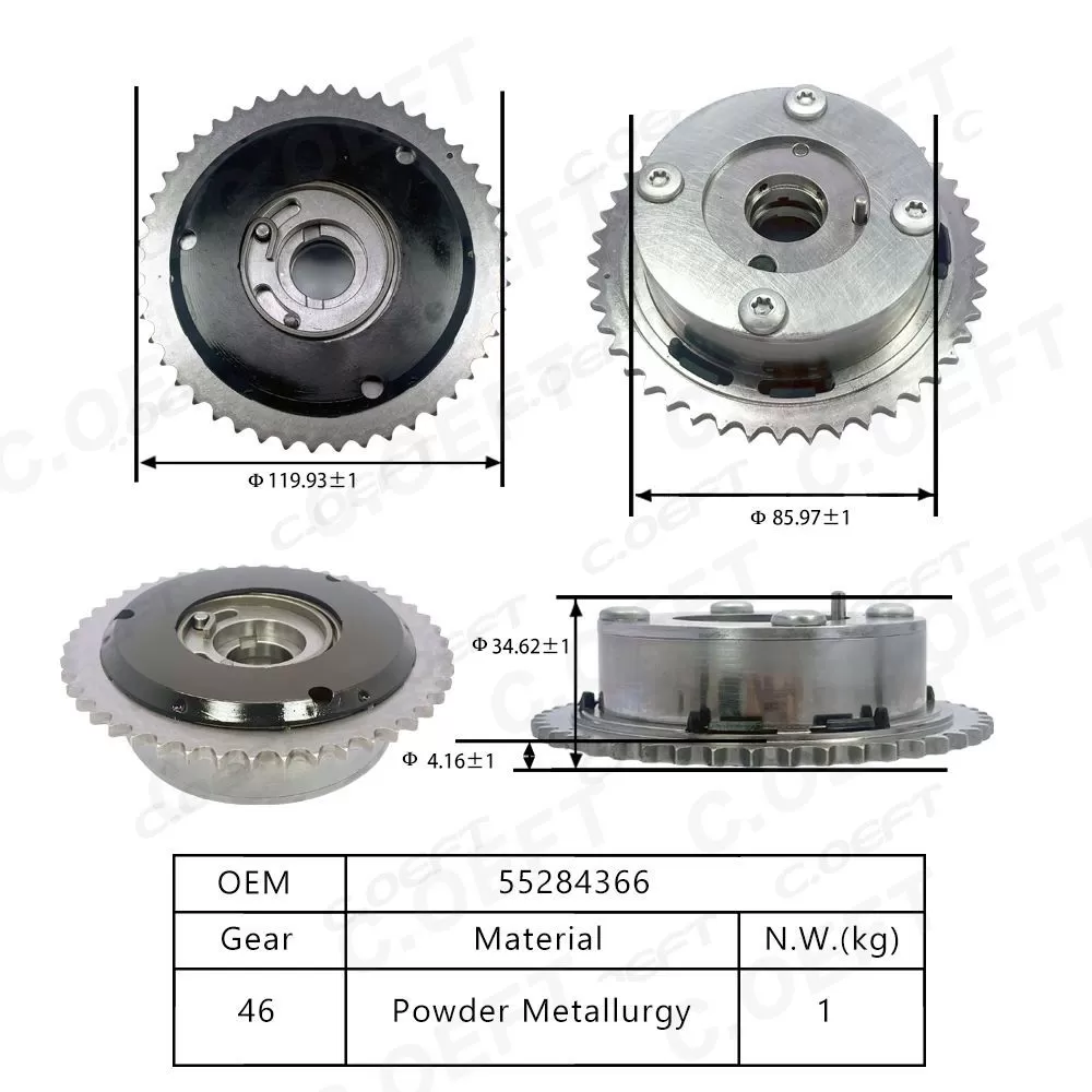 New High Quality Variable Valve Timing Actuator Engine Camshaft Pulley Adjustable Timing Gear 55284366 for Fiat