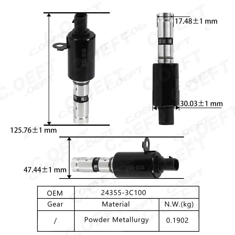 For Hyundai New Automatic Camshaft Adjuster Control Valve Engine Timing Oil Control Valve Oil Control Valve 24355-3C100