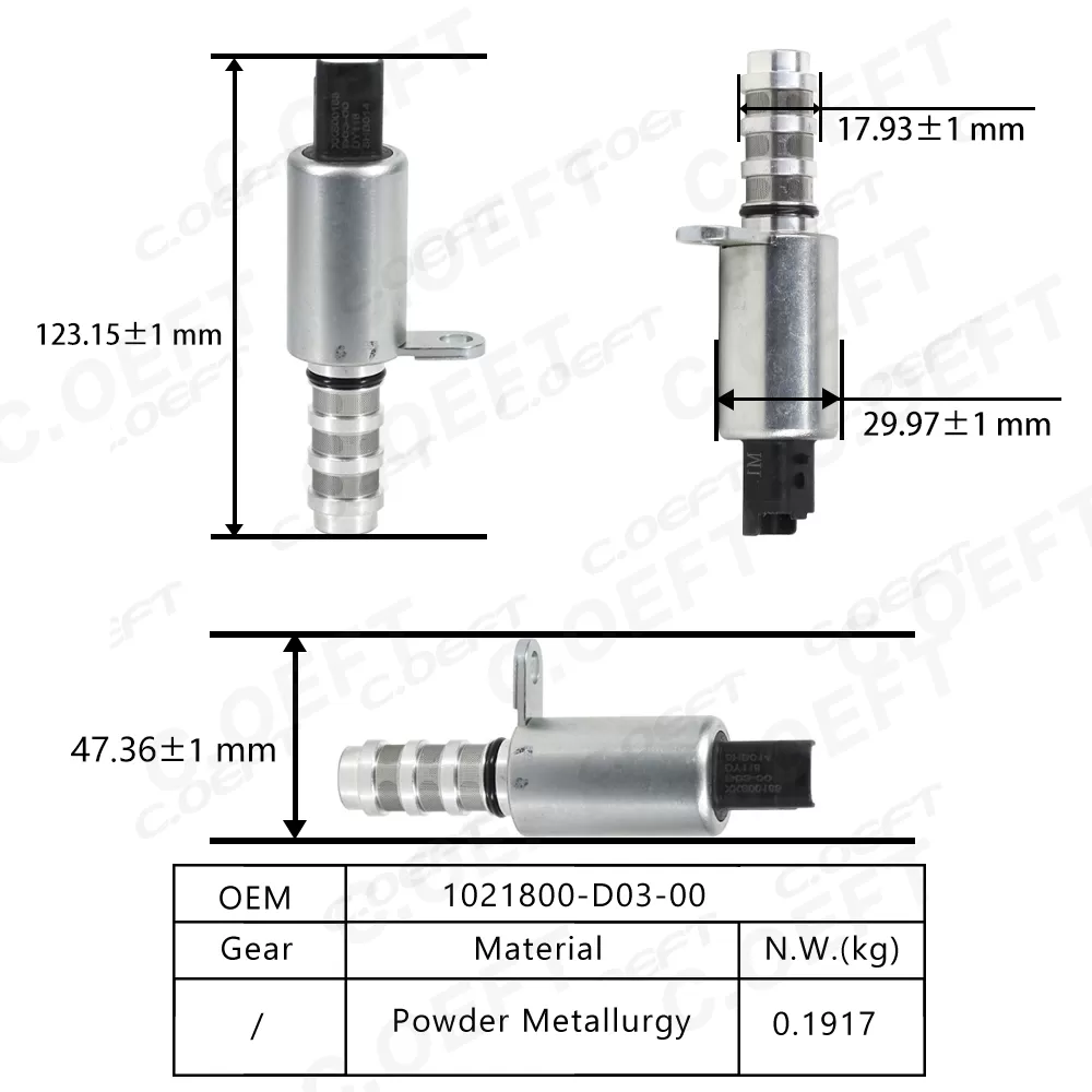 New High Quality Oil Control Variable Valve Engine Timing Oil Control Valve 1021800-D03-00 for Dongfeng Xiaokang