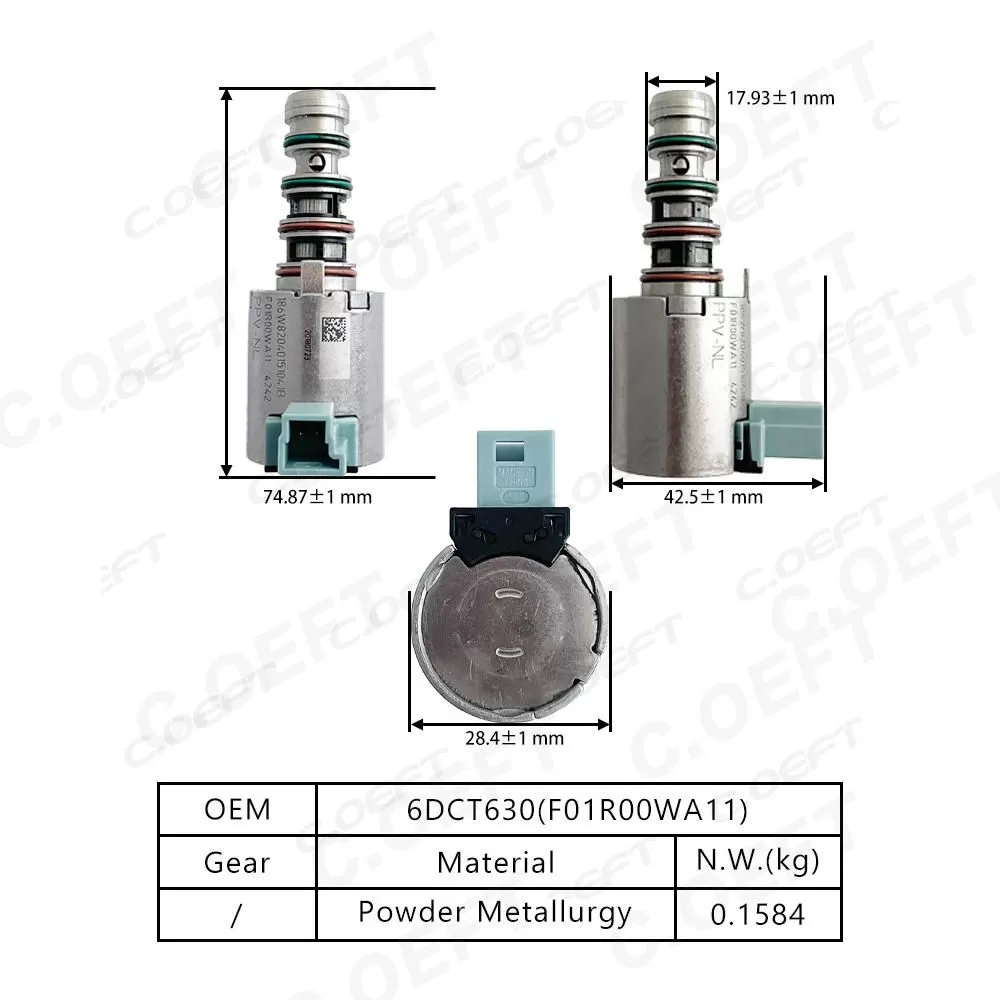 Wholesale Factory Refabricated F01R00WA11 Transmission Solenoid Valve for JAC Refine S5 6DCT630 Gear Boxes