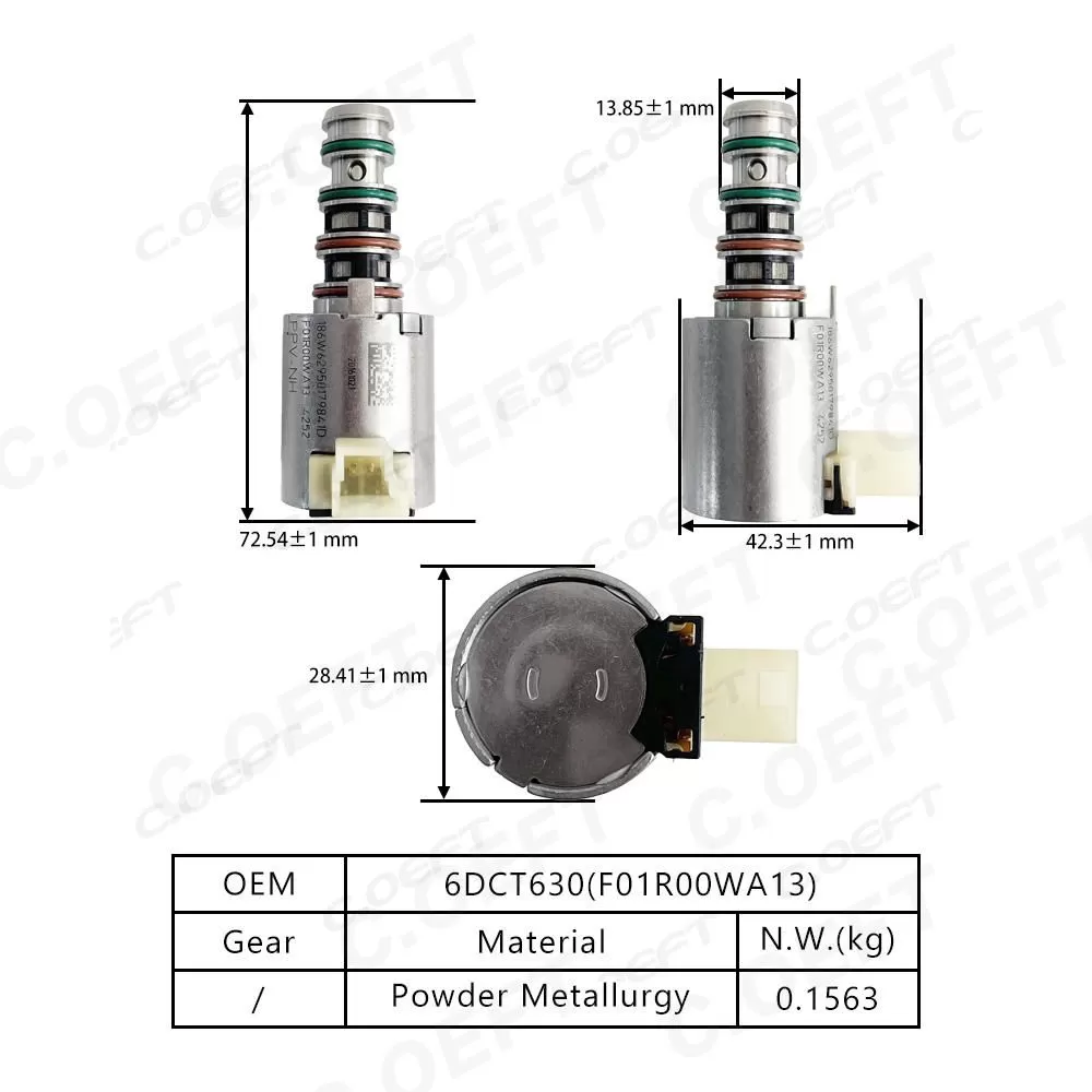 Wholesale Factory Refabricated F01R00WA13 Transmission Solenoid Valve for JAC Refine S5 6DCT630 Gear Boxes