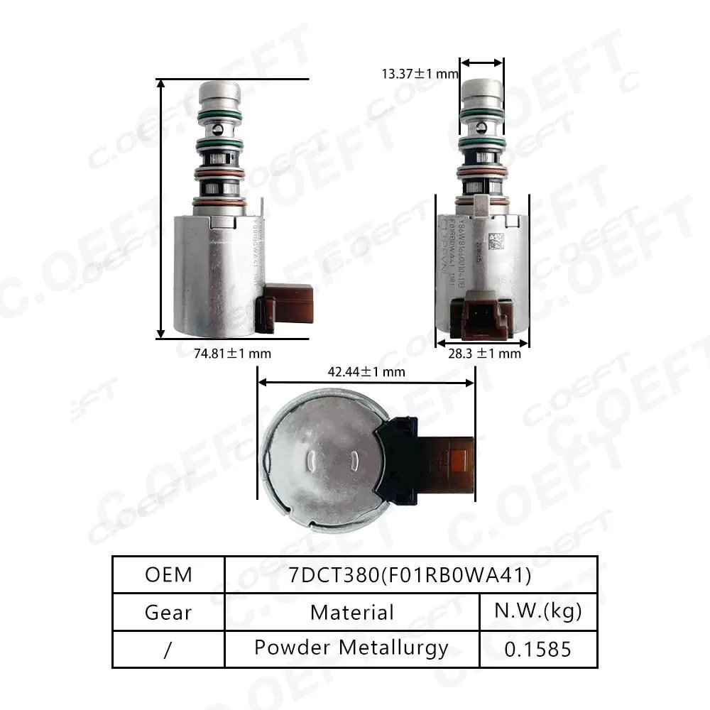 Factory Wholesale Refabricated F01RB0WA41 Transmission Solenoid Valve for Geely Xingyue 7DCT380 Gear Boxes