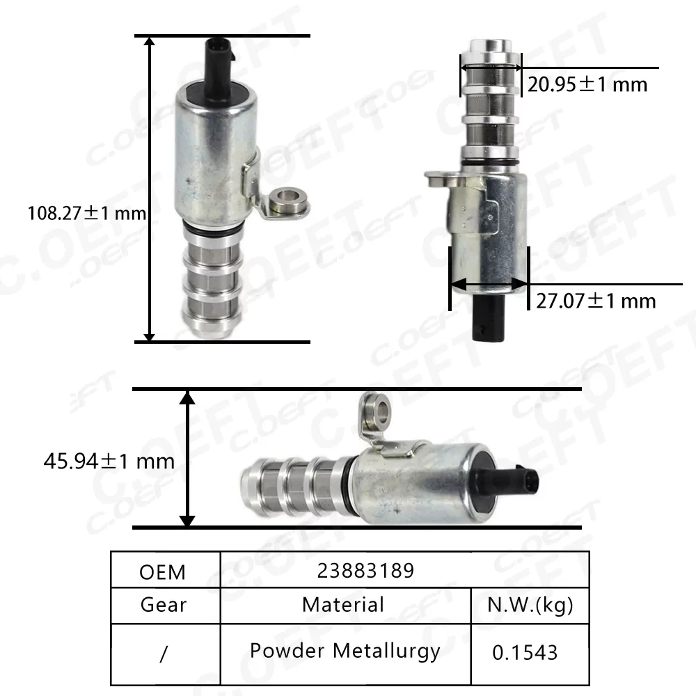 New Auto Parts Camshaft Adjuster Control Valve Solenoid Valve 23883189 for Wuling B15 Baojun 730