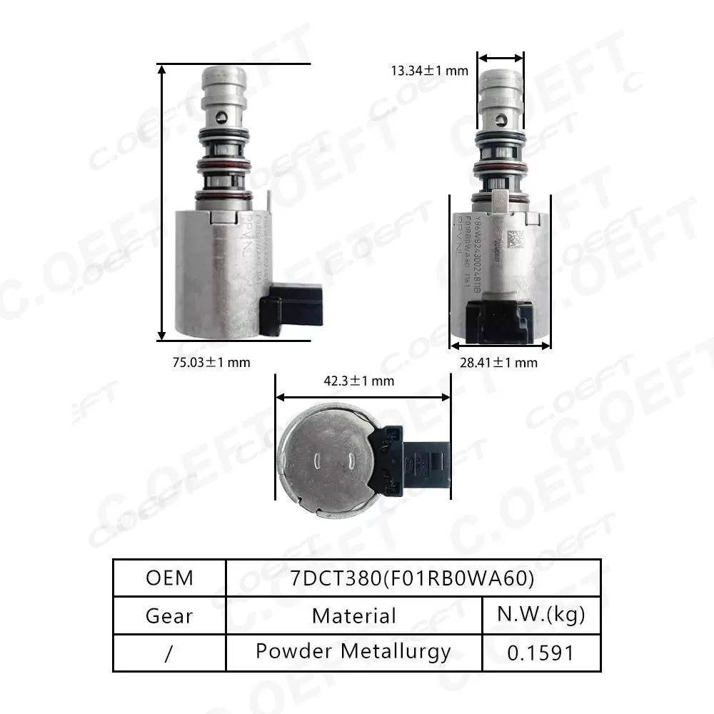 Refabrication High Quality Transmission Solenoid Valve F01RB0WA60 for Geely Xingyue 7DCT380