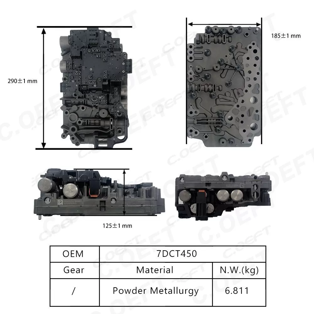 Refabrication Auto Parts Transmission Valve Body Assembly 7DCT450 Without Start Stop Function for Great Wall Motor