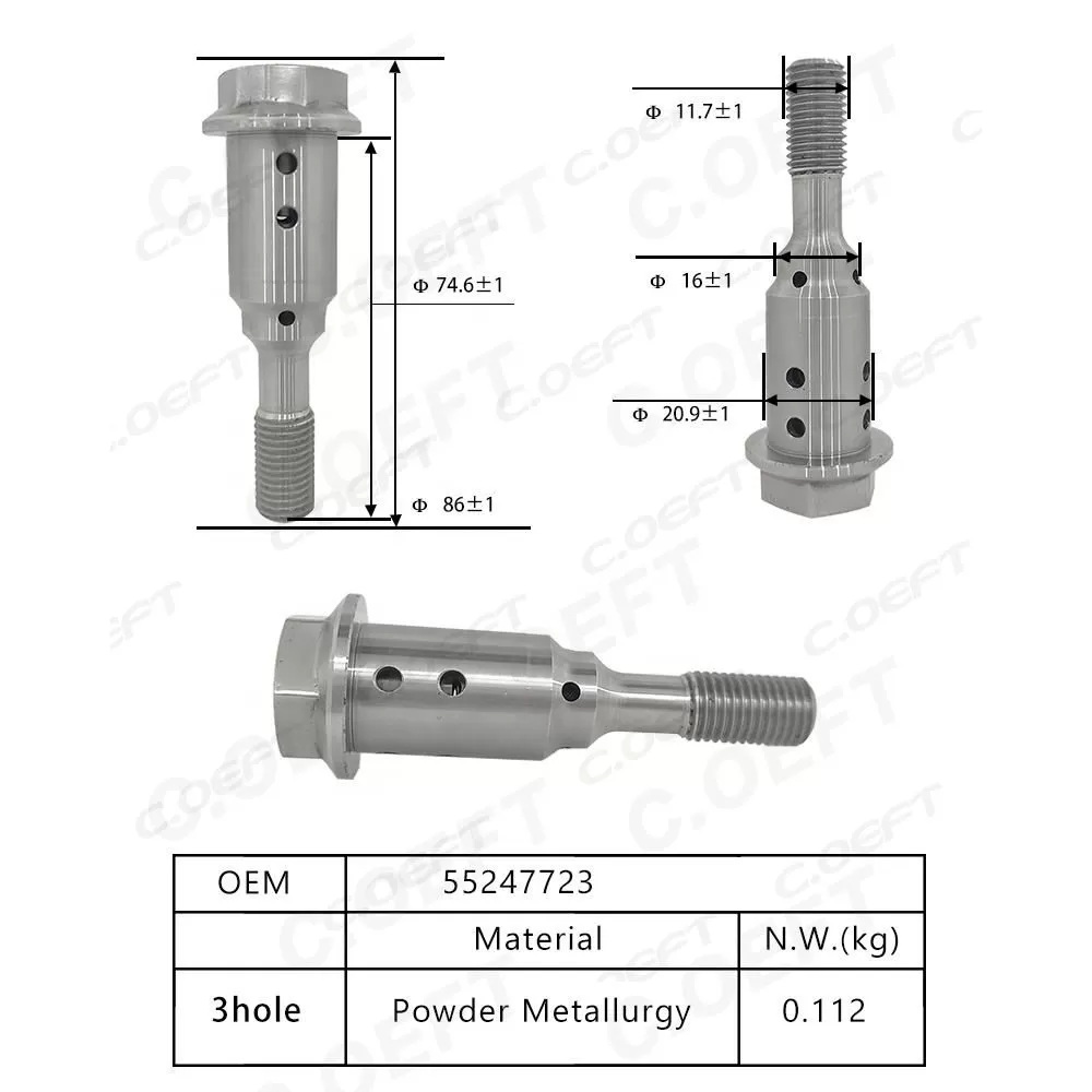 New Automatic Engine Timing Oil Control Valve Central Valve 55247723 for Fiat Jeep