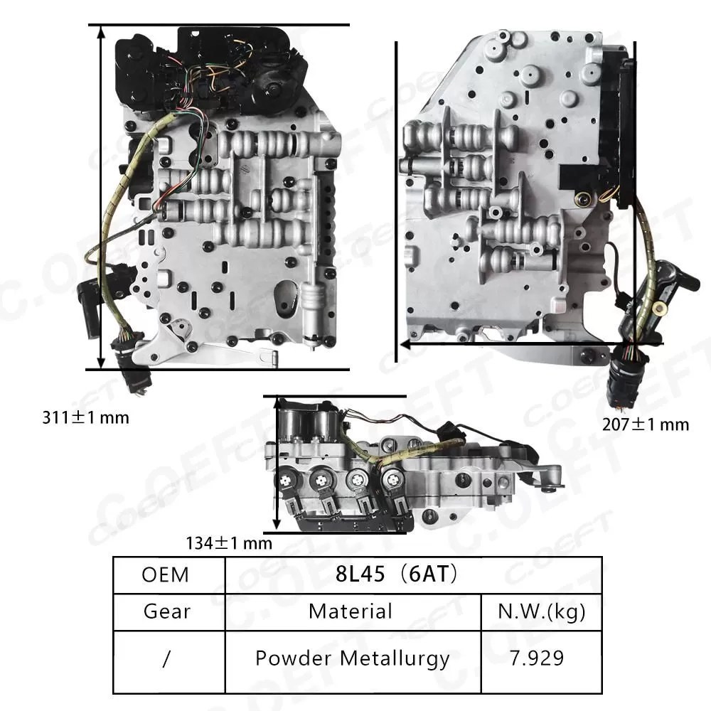 Refabrication Auto Parts Transmission Valve Body Assembly 8L45 6AT for Old Geely Models