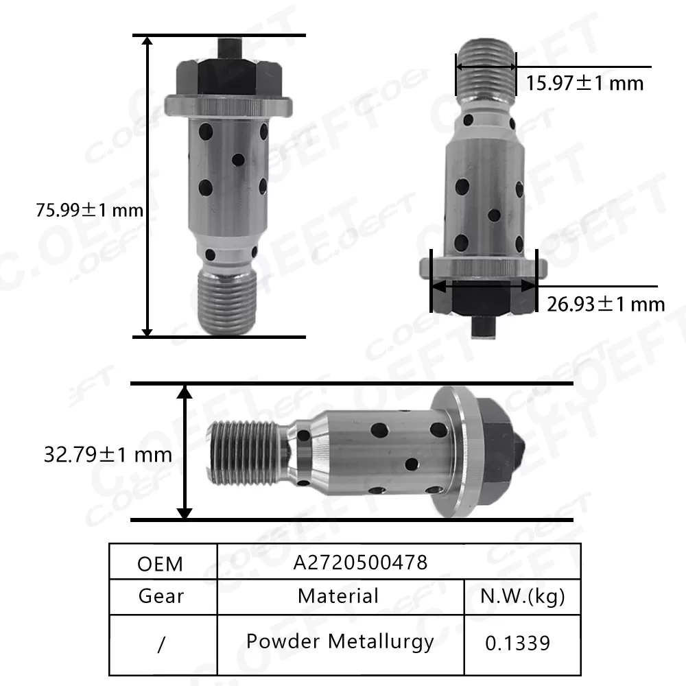 New Auto Parts Oil Control Variable Valve Solenoid Valve A2720500478 for Mercedes-Benz