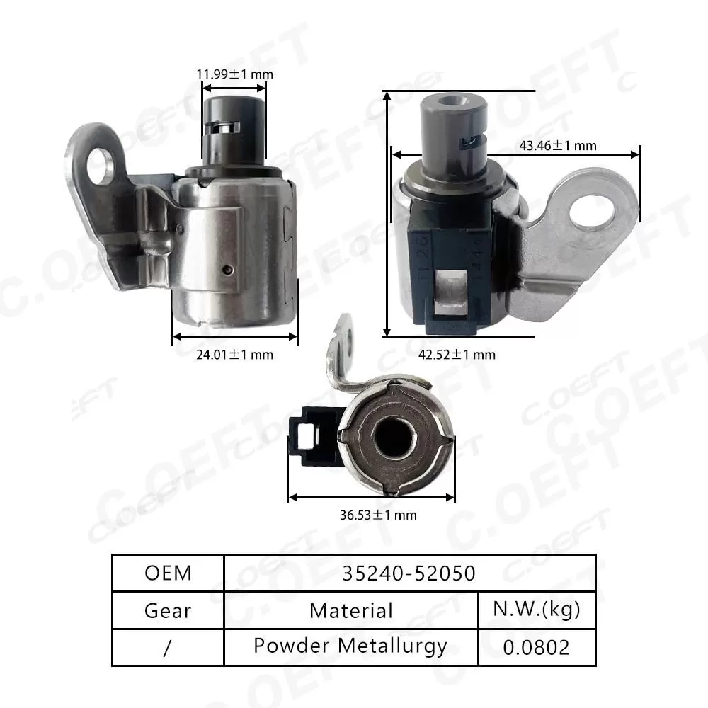 Rebuild Automatic Transmission Solenoid Valve Transmission Valve Body Solenoid Fits 35240-52050 for Toyota