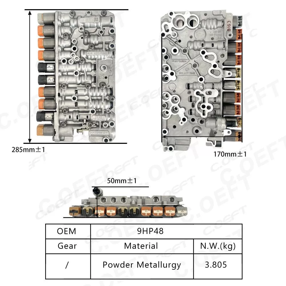 High Quality Refabricated 9HP48 Transmission Valve Body Assembly (10 Valves) for JEEP for Dodge Chrysler Engine Parts
