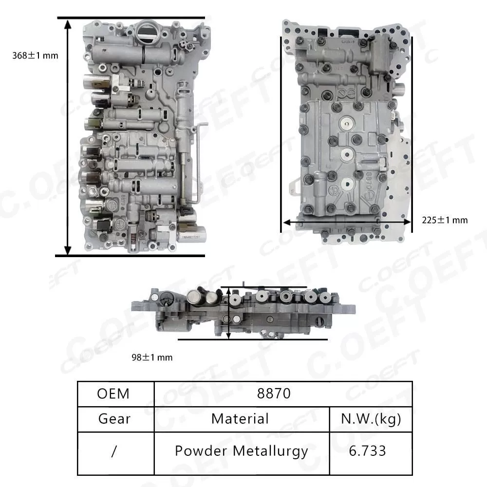Refabricated Auto parts Transmission Valve Body Assembly 8870 for Toyota Crown 300