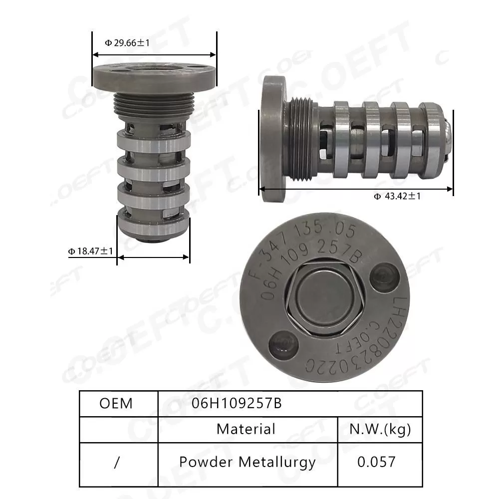 New Automatic Engine Timing Oil Control Valve Central Valve 06H109257B for VW