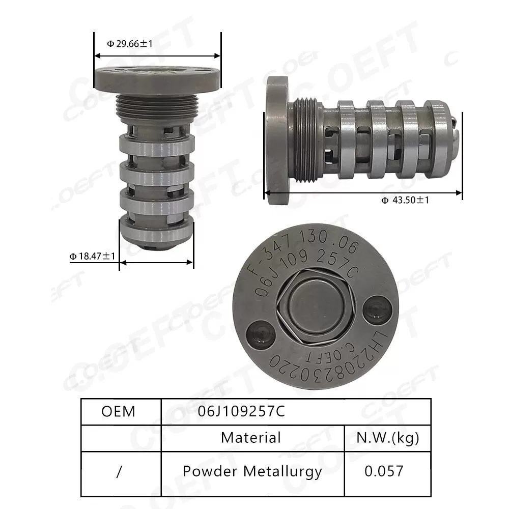 New Automatic Camshaft Adjuster Control Valve Centar Valve 06J109257C for Volkswagen