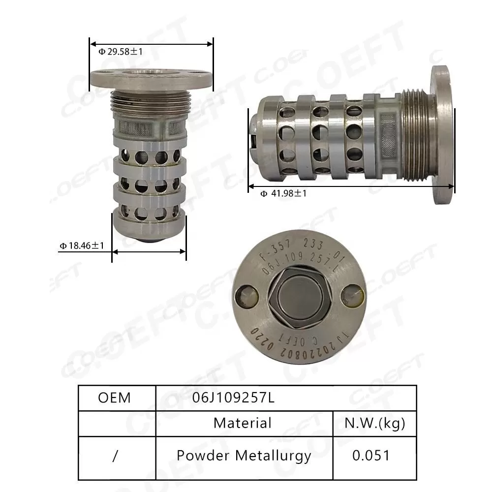New Automatic Oil Control Valve Center Screw 06J109257L for VW Golf Magotan Passat A4L/B9