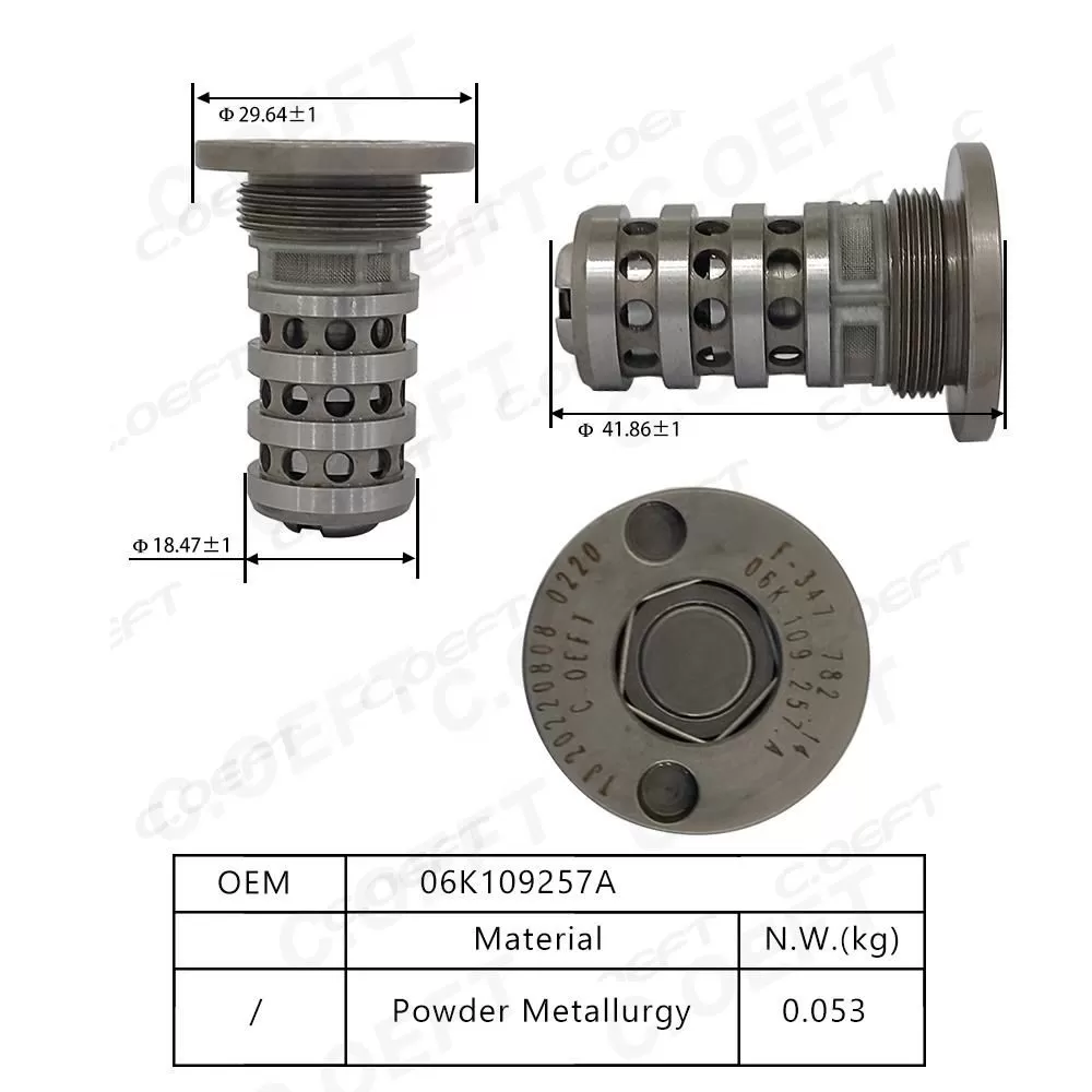 New Factory Wholesale Solenoid Valve Centar Valve 06K109257A for Volkswagen