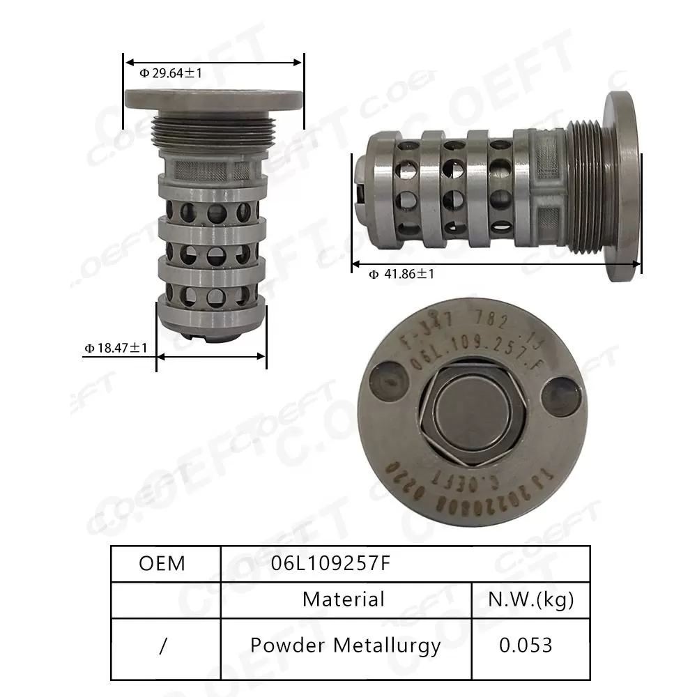 New Automatic Center Screw Engine Timing Oil Control Valve 06L109257F for Audi VW Golf Jetta