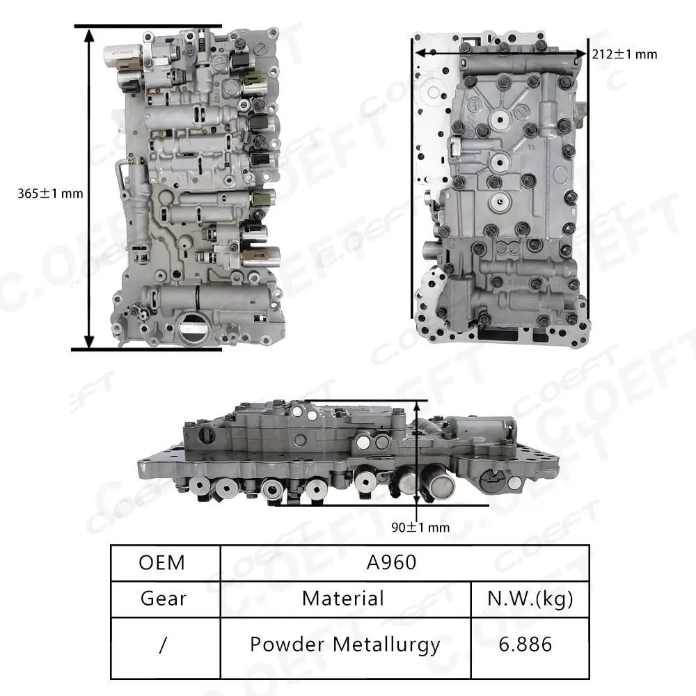 Refabrication Factory Wholesale Transmission Valve Body Assembly A960 for Toyota Crown 2.5