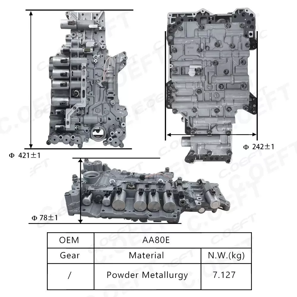 Remanufactured High Quality Transmission Valve Body AA80E AA81E for Toyota