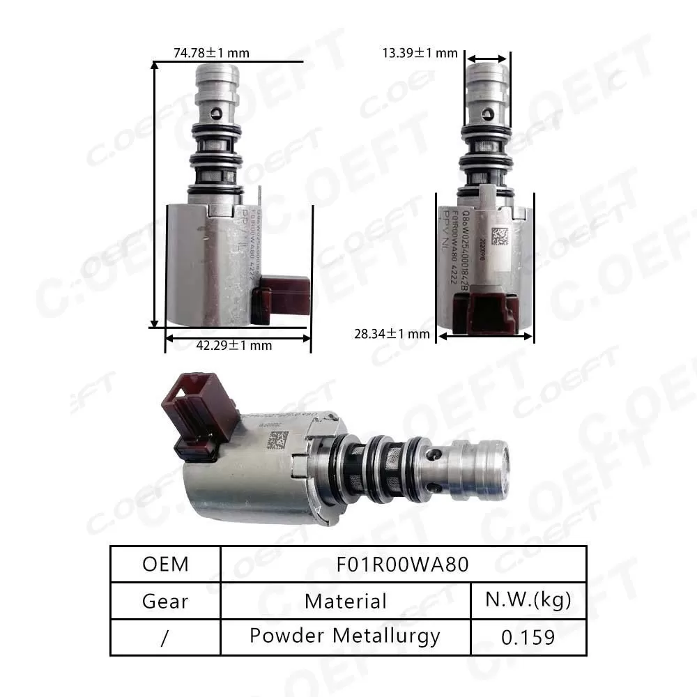 Remanufactured Auto Parts Transmission Solenoid Valve F01R00WA80 Gear Boxes for JAC 6DCT630