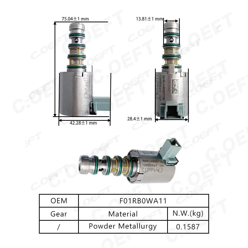 Remanufactured Auto Parts Transmission Solenoid Valve F01RB0WA11 for Geely Xingyue 7DCT380