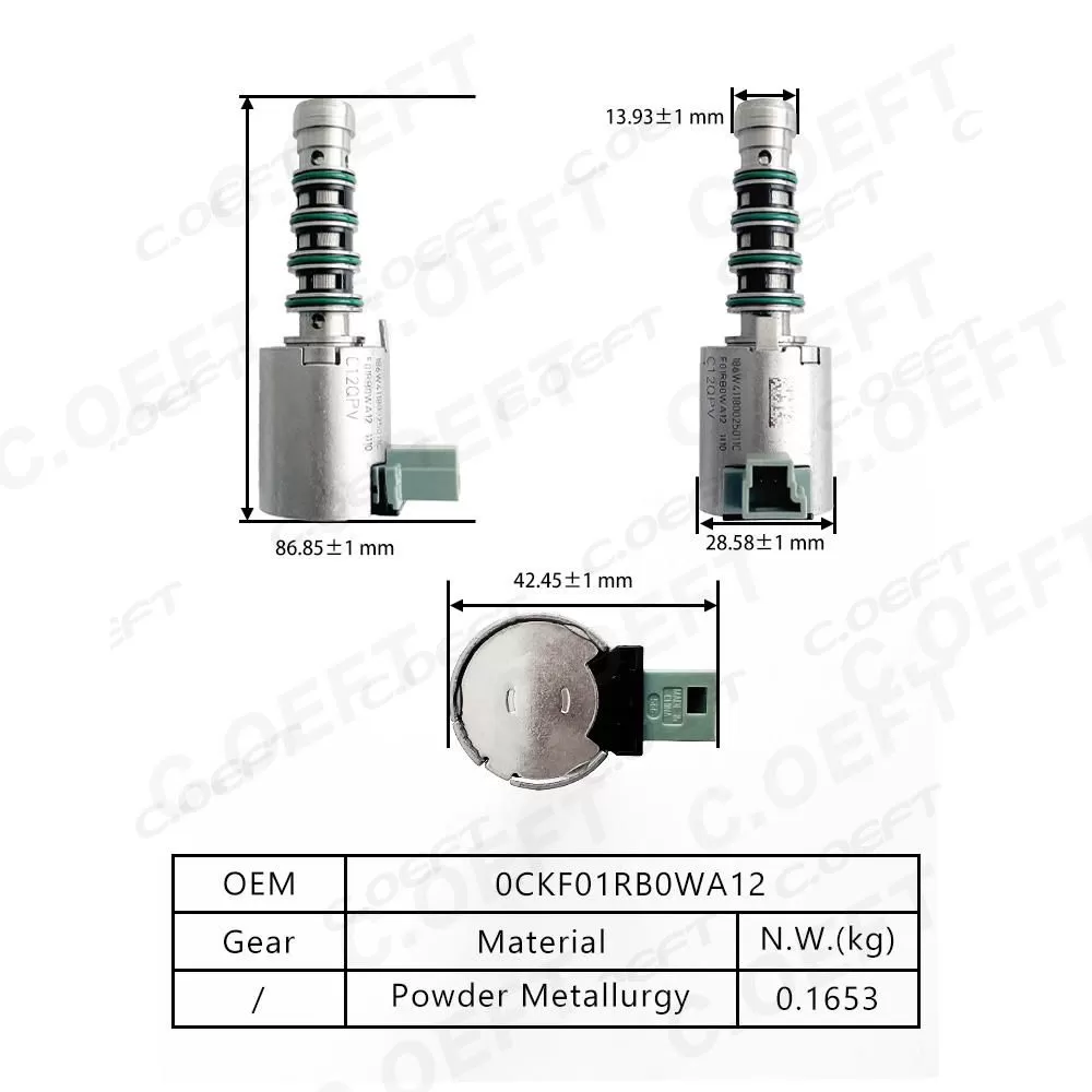 Rebuild Auto Parts Automatic Transmission Solenoid F01RB0WA12 for Audi 0CK