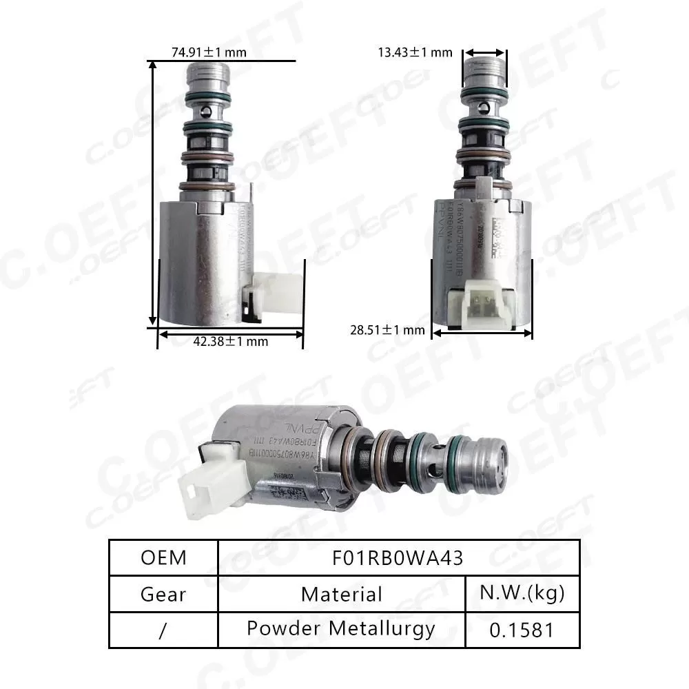 High Quality F01RB0WA43 Transmission Solenoid Valve for Geely Xingyue 7DCT380 Refabricated Gear Boxes Product