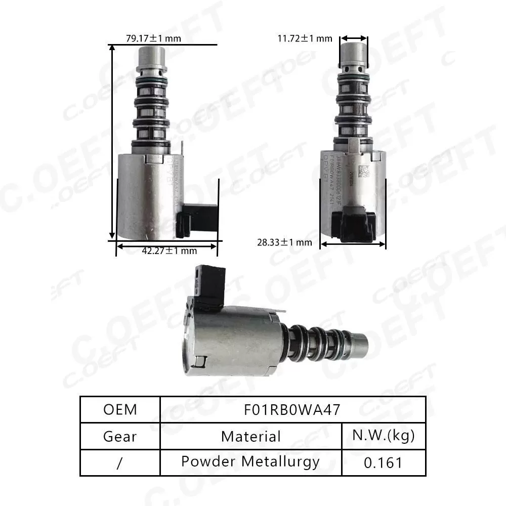 High Quality Refabricated Transmission Solenoid Valve F01RB0WA47 for Roewe DCT280 Gear Boxes