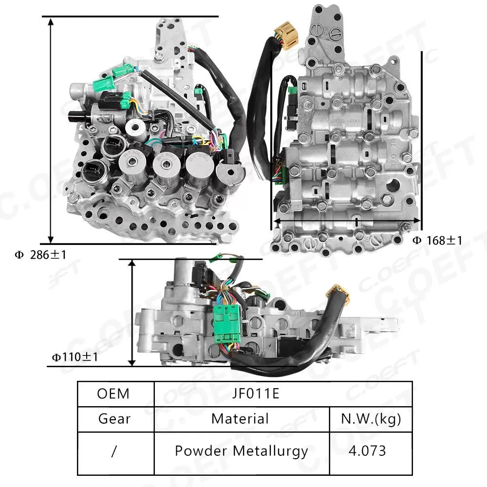 Remanufactured High Quality Transmission Valve Body Double Pressure JF011E CVT for Nissan