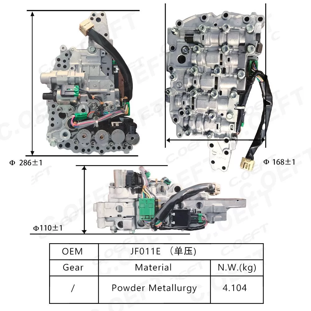 Remanufactured High Quality Transmission Valve Body Single Pressure JF011E CVT for Nissan