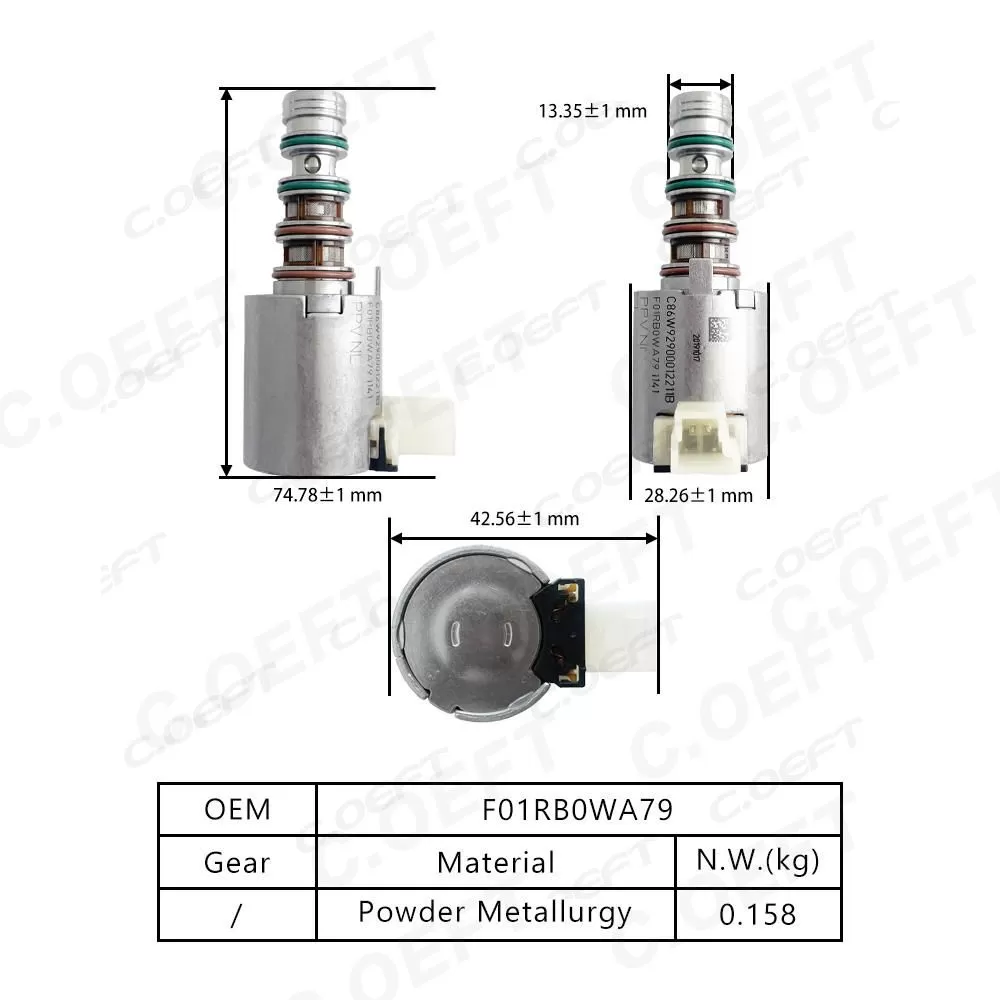Refabrication High Quality Transmission Solenoid Valve F01RB0WA79 for Geely Xingyue 7DCT380